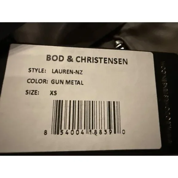 Bod & Christensen Lauren Leather Motorcycle Jacket Gunmetal Women's XS New - Picture 5 of 8